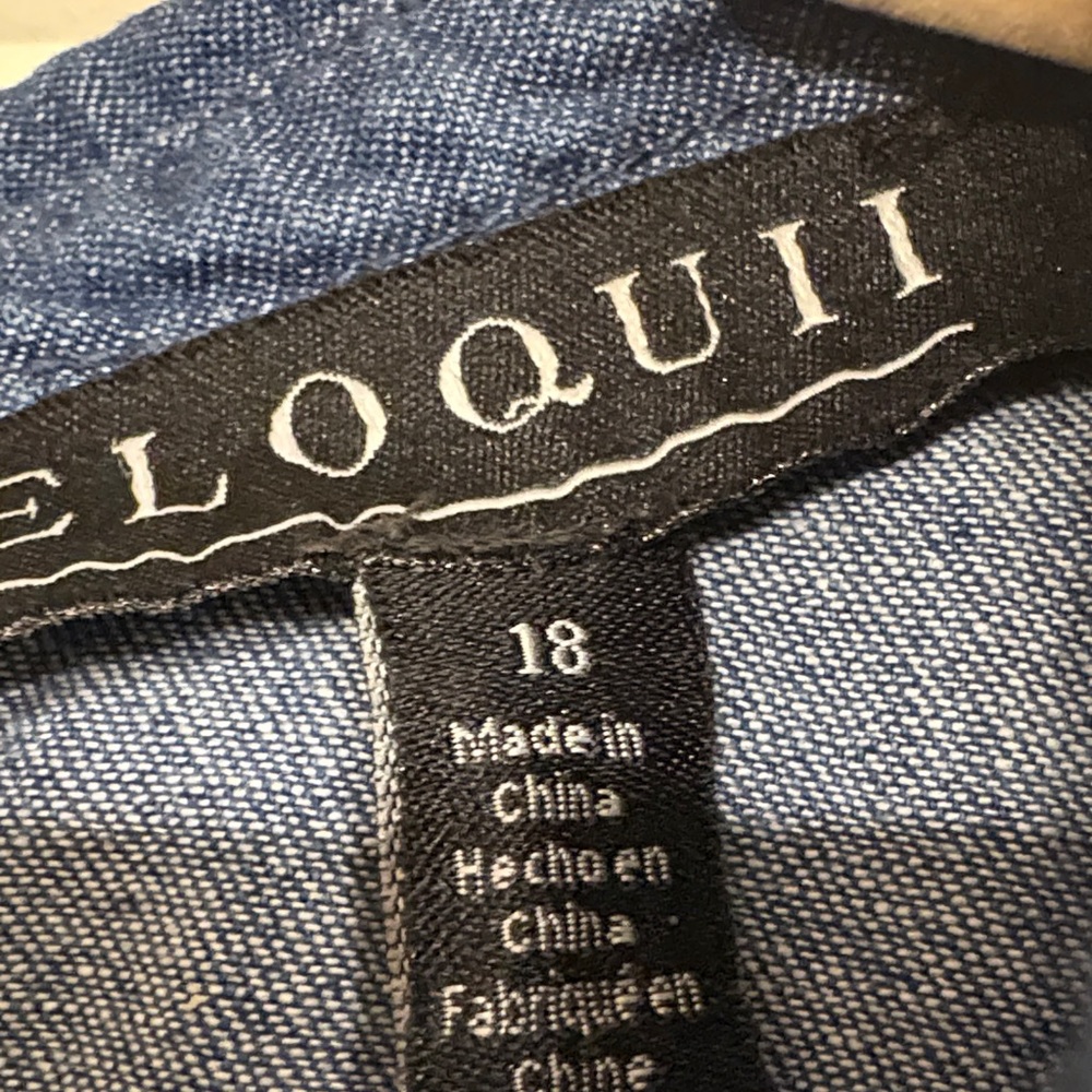 Eloquii Dark Indigo Denim Jumpsuit - Picture 2 of 6
